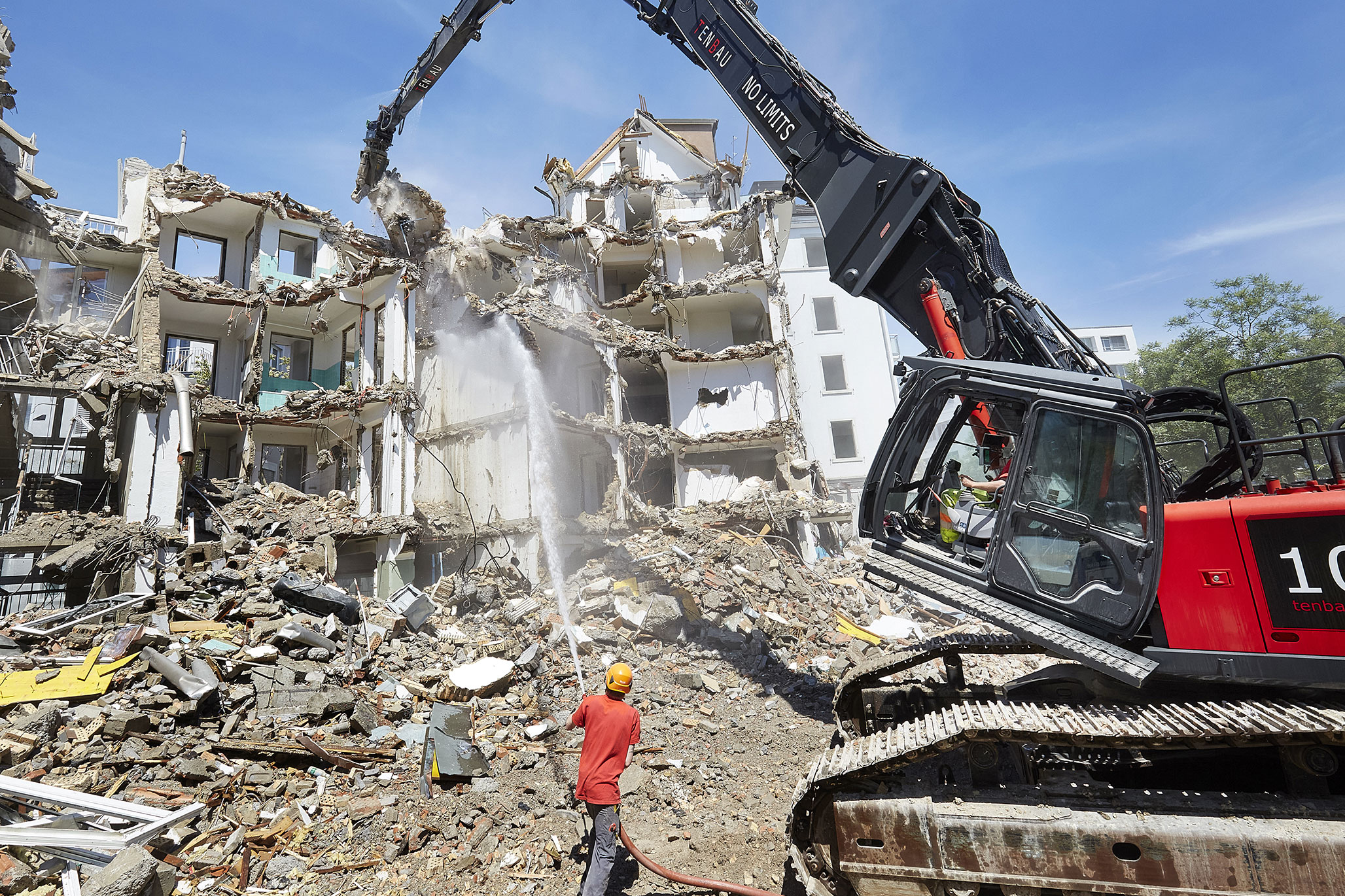 Abbruch Röschibachstrasse Zürich Tiefbau Baufotografie